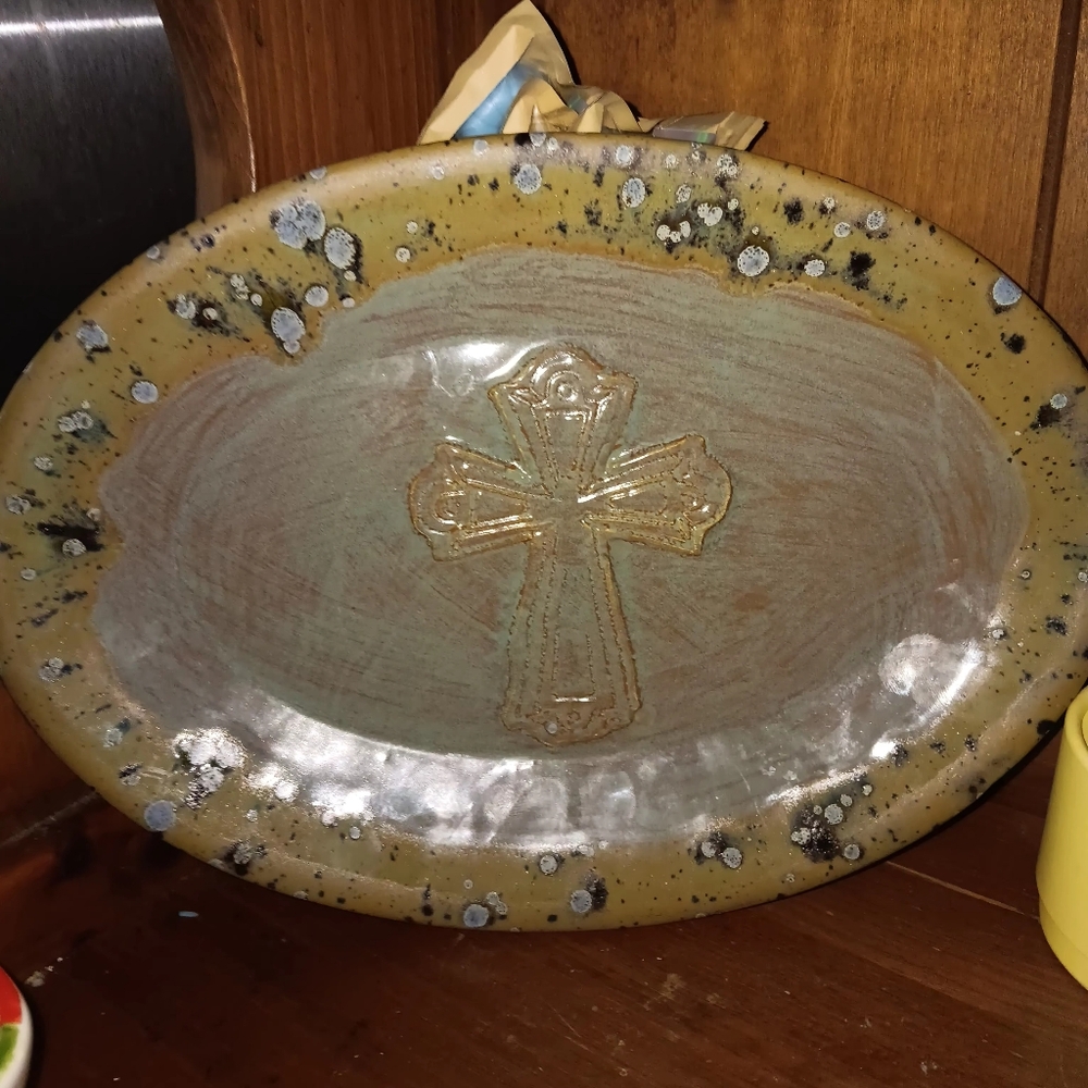 Raised Cross ✝️ decorative plate